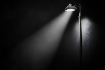 Street lamp illuminates dark night