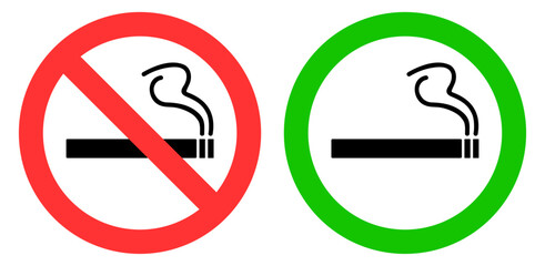 The sign smoking is prohibited and allowed. Vector graphics © HasVID