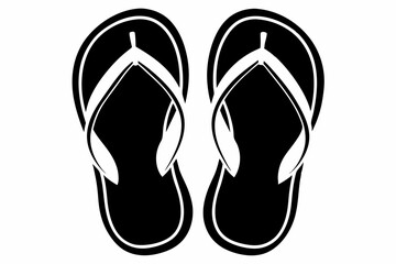 flip flops line art silhouette vector illustration