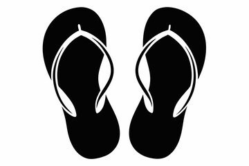 flip flops line art silhouette vector illustration