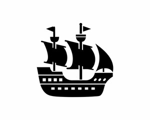 creative silhouette Naval Ship Icon victor illustration 