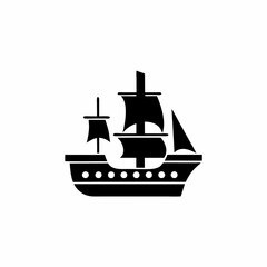 creative silhouette Naval Ship Icon victor illustration 