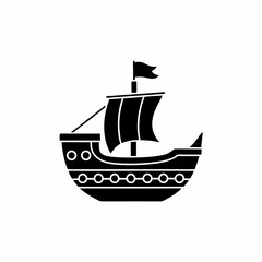 creative silhouette Naval Ship Icon victor illustration 