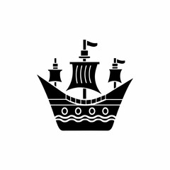 creative silhouette Naval Ship Icon victor illustration 