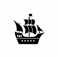 creative silhouette Naval Ship Icon victor illustration 