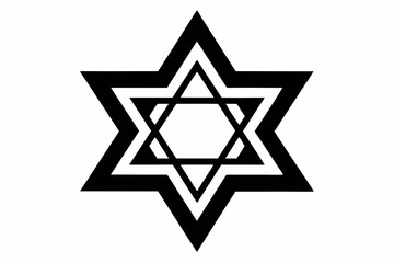 hanukkah star line art silhouette vector illustration