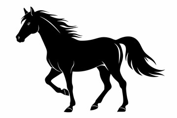 horse line art silhouette vector illustration