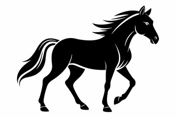 Obraz premium horse line art silhouette vector illustration