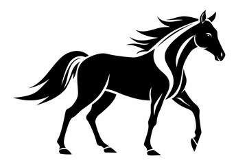 horse line art silhouette vector illustration