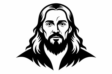 Fototapeta premium jesus line art silhouette vector illustration