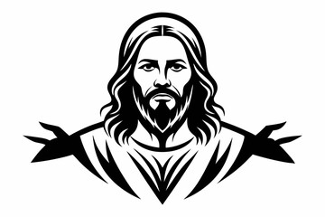 jesus line art silhouette vector illustration