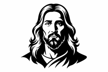 jesus line art silhouette vector illustration