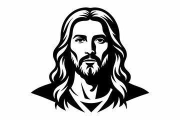 jesus line art silhouette vector illustration