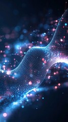 Mesmerizing Digital Abstract Technology Art with Glowing Particles