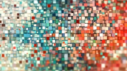 Dynamic Colorful Square Mosaic: A Vibrant Abstract Digital Art