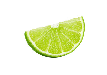 A vibrant juicy lime slice isolated on transparent background