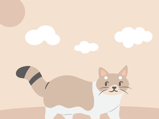 cat with a heart illustration