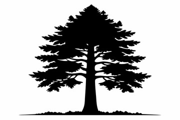 Fototapeta premium redwood tree line art silhouette vector illustration