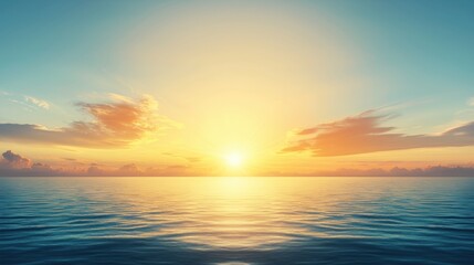 A serene sunset over the ocean.