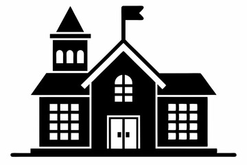 school simple icon line art silhouette vector illustration