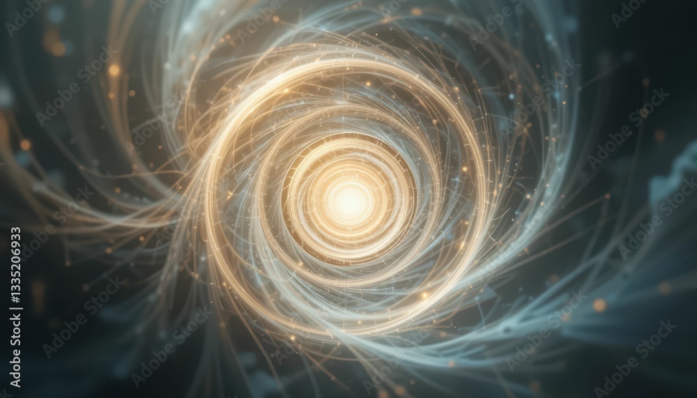 Poster swirling light patterns creating dynamic energy vortex effect