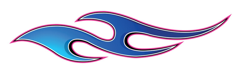 Tribal fire flame electric race car body side vinyl sticker vector eps art image file. Burning tires and flames sport car decal.