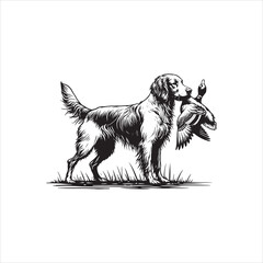 Vector illustration of a  dog and  silhouette with a wild and cute design