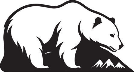 Obraz premium black and white polar bear logo type silhouette designs