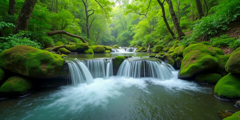 Obraz premium waterfall in the forest