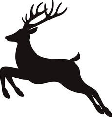 Silhouette of a Graceful Leaping Deer Vector IllustrationSilhouette of a Graceful Leaping Deer Vector Illustration