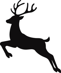 Silhouette of a Graceful Leaping Deer Vector IllustrationSilhouette of a Graceful Leaping Deer Vector Illustration