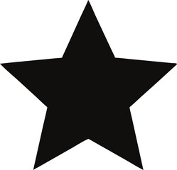 black five-pointed star silhouette, simple geometric vector symbol for graphic design, decoration, and icon usage on white background

