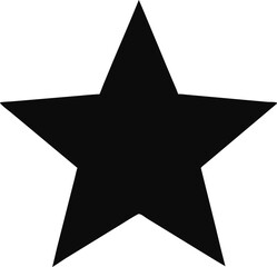 black five-pointed star silhouette, simple geometric vector symbol for graphic design, decoration, and icon usage on white background

