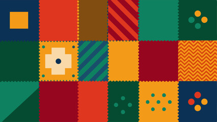 Patchworked Quilt A colorful quilt made of various fabric patches each with its own distinct patterns. This represents that diversity and differences can create soing beautiful.