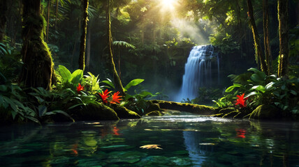 Fototapeta premium waterfall in the jungle
