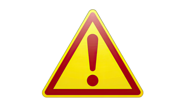A warning sign isolated on white background PNG transparent