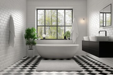 White and Beige Kitchen Interior Bar and Picture