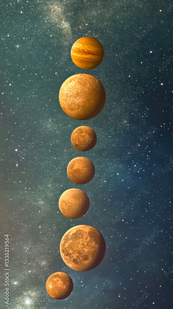 Poster planets align in cosmic harmony during a stunning celestial event