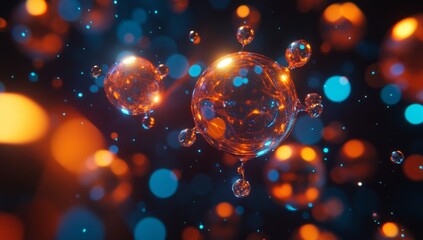 Abstract representation of molecules in motion