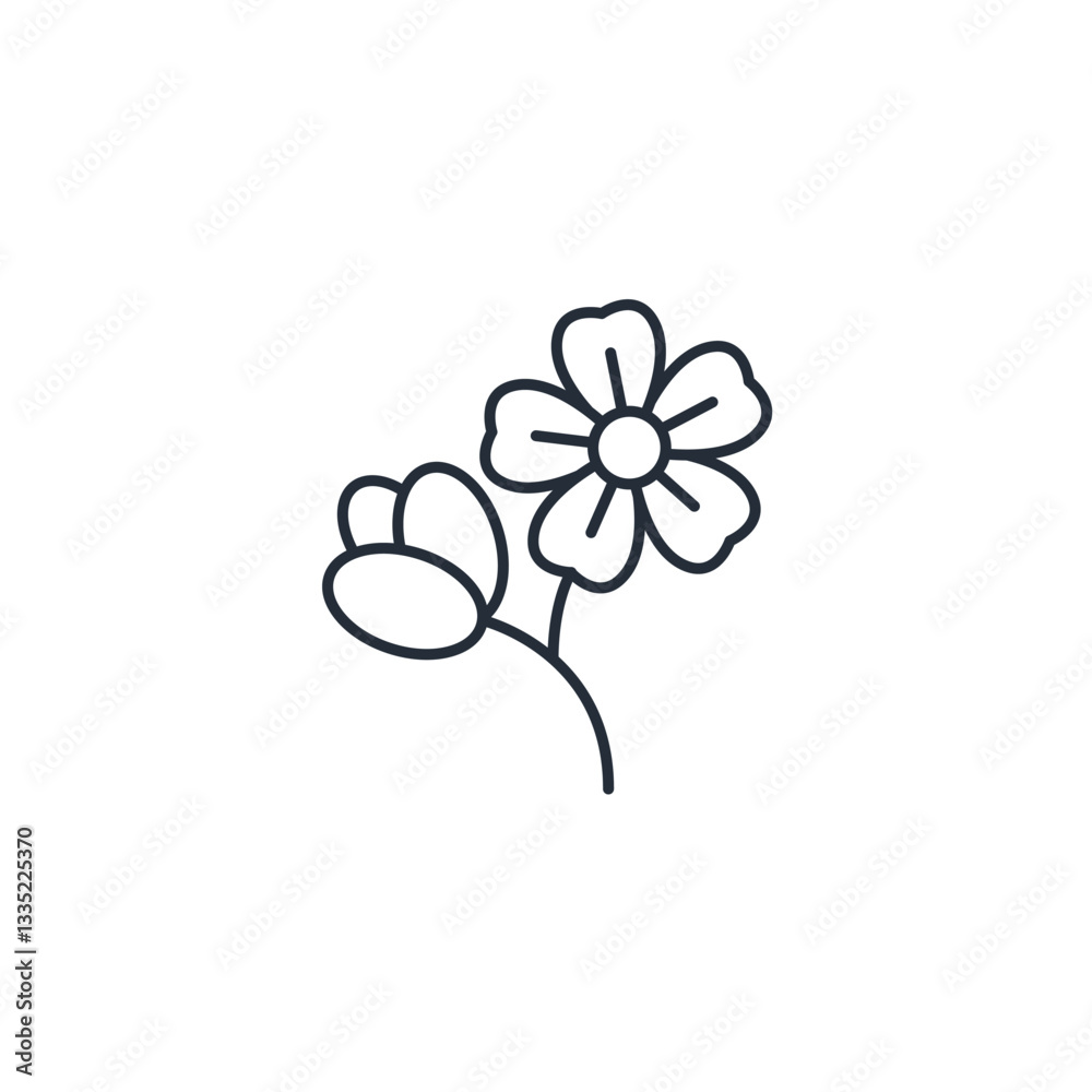 Aufkleber flower icon symbol vector sign isolated on white background illustration for graphic and web design