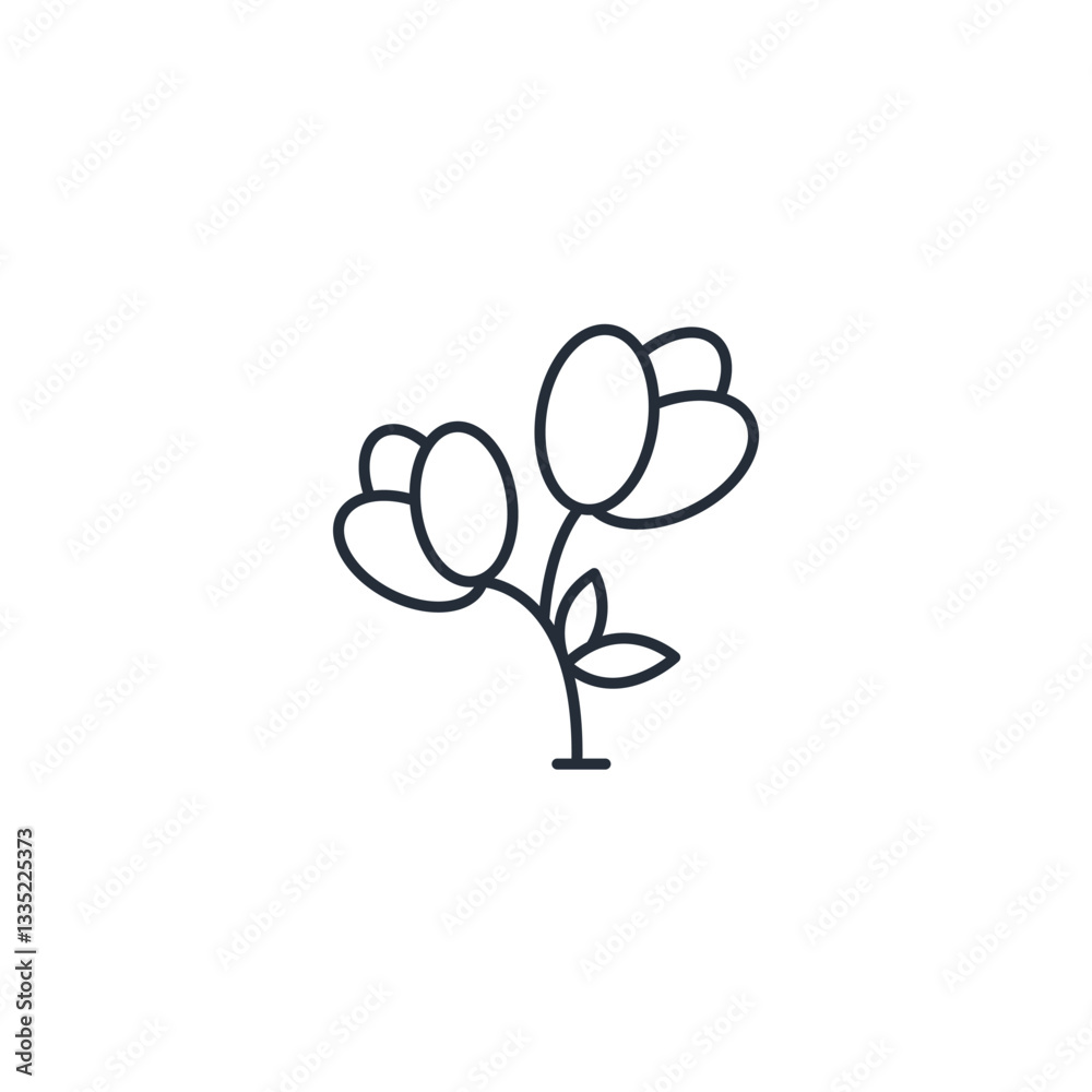 Aufkleber flower icon symbol vector sign isolated on white background illustration for graphic and web design