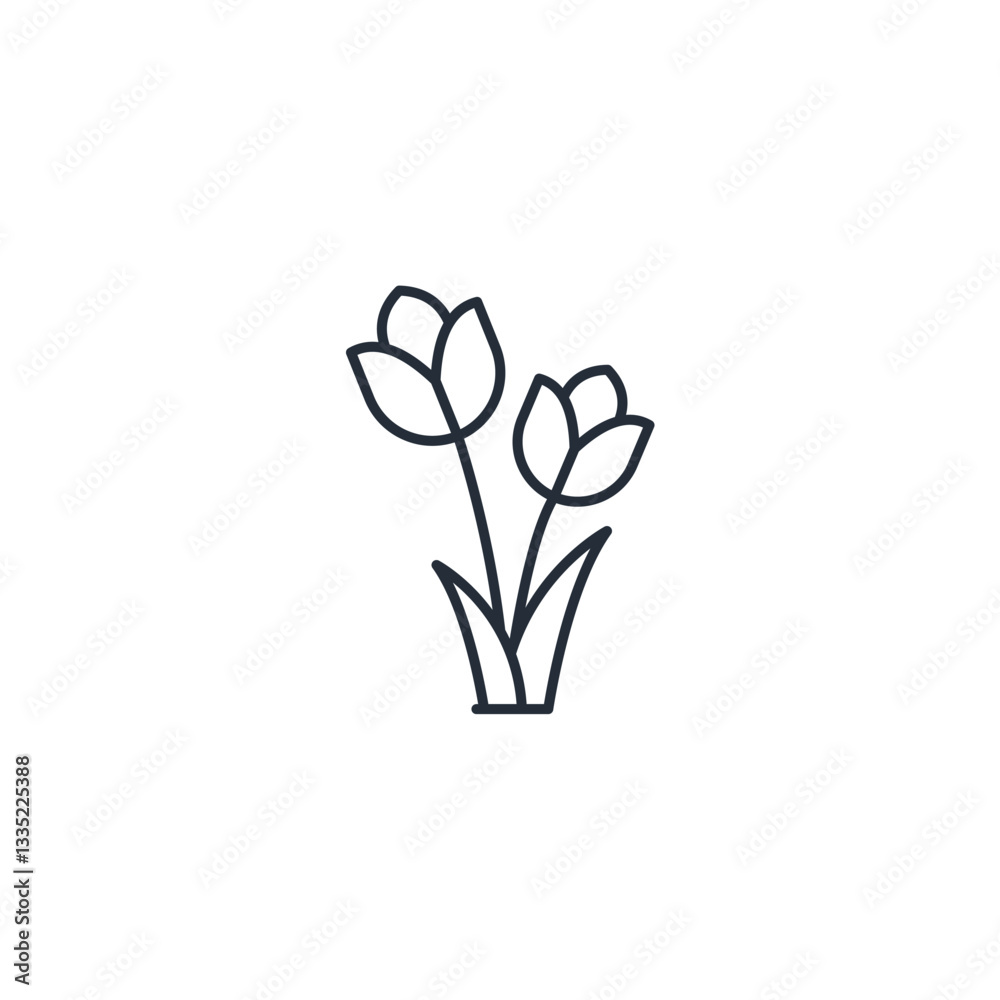 Aufkleber flower icon symbol vector sign isolated on white background illustration for graphic and web design
