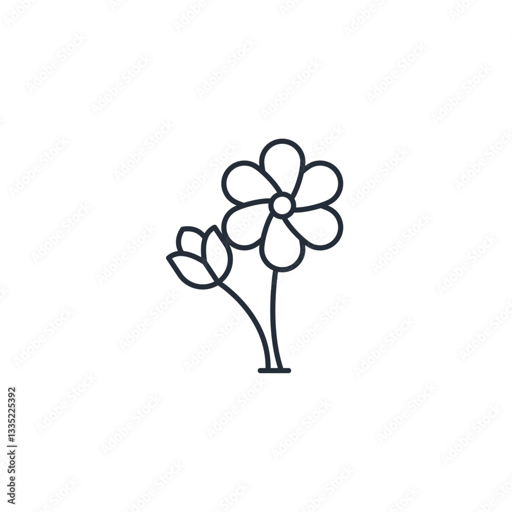 Aufkleber flower icon symbol vector sign isolated on white background illustration for graphic and web design