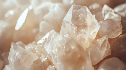 Stunning Natural Quartz Crystals with Soft Light Background