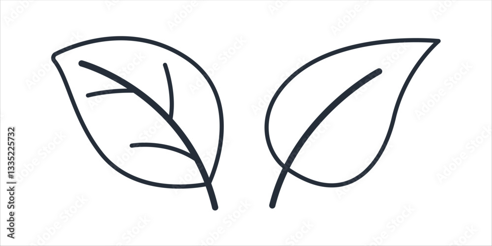 Aufkleber leaf icon symbol vector sign isolated on white background illustration for graphic and web design