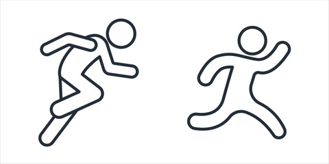 People Running icon symbol vector sign isolated on white background illustration for graphic and web design