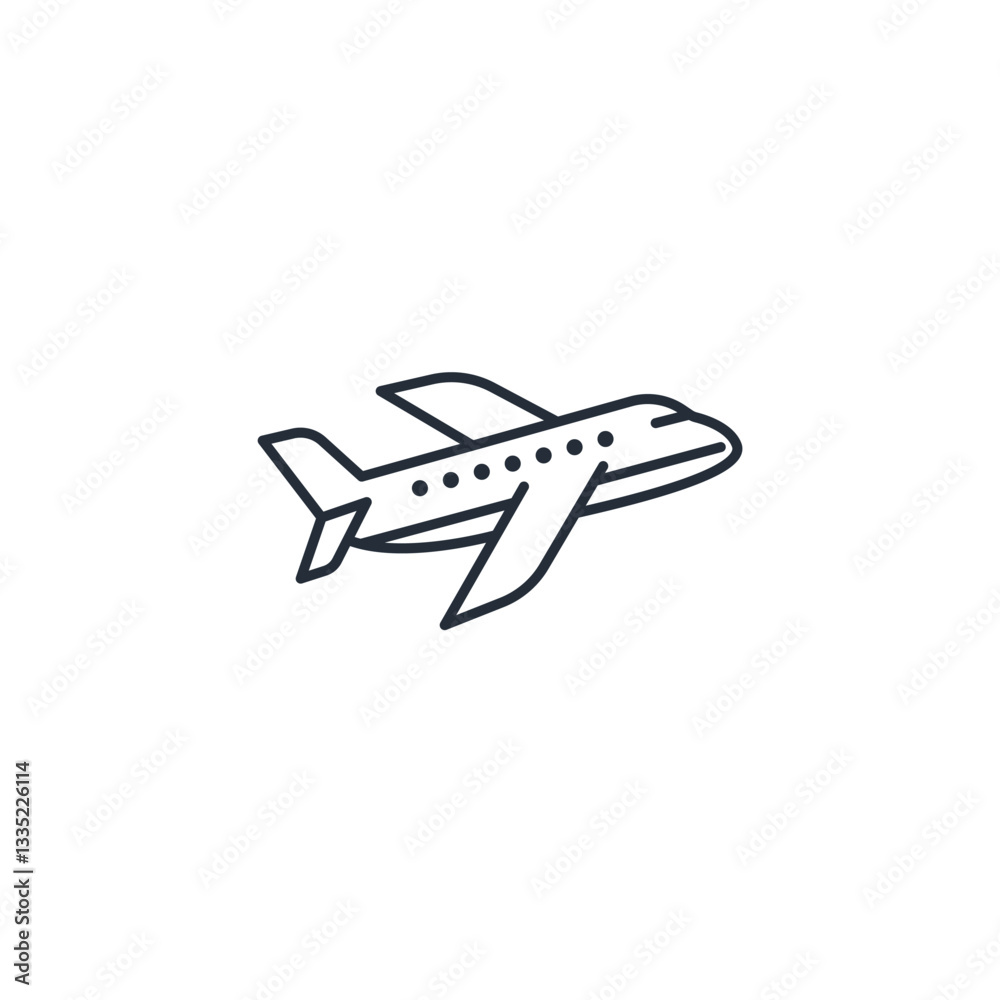 Aufkleber airplane icon symbol vector sign isolated on white background illustration for graphic and web desig
