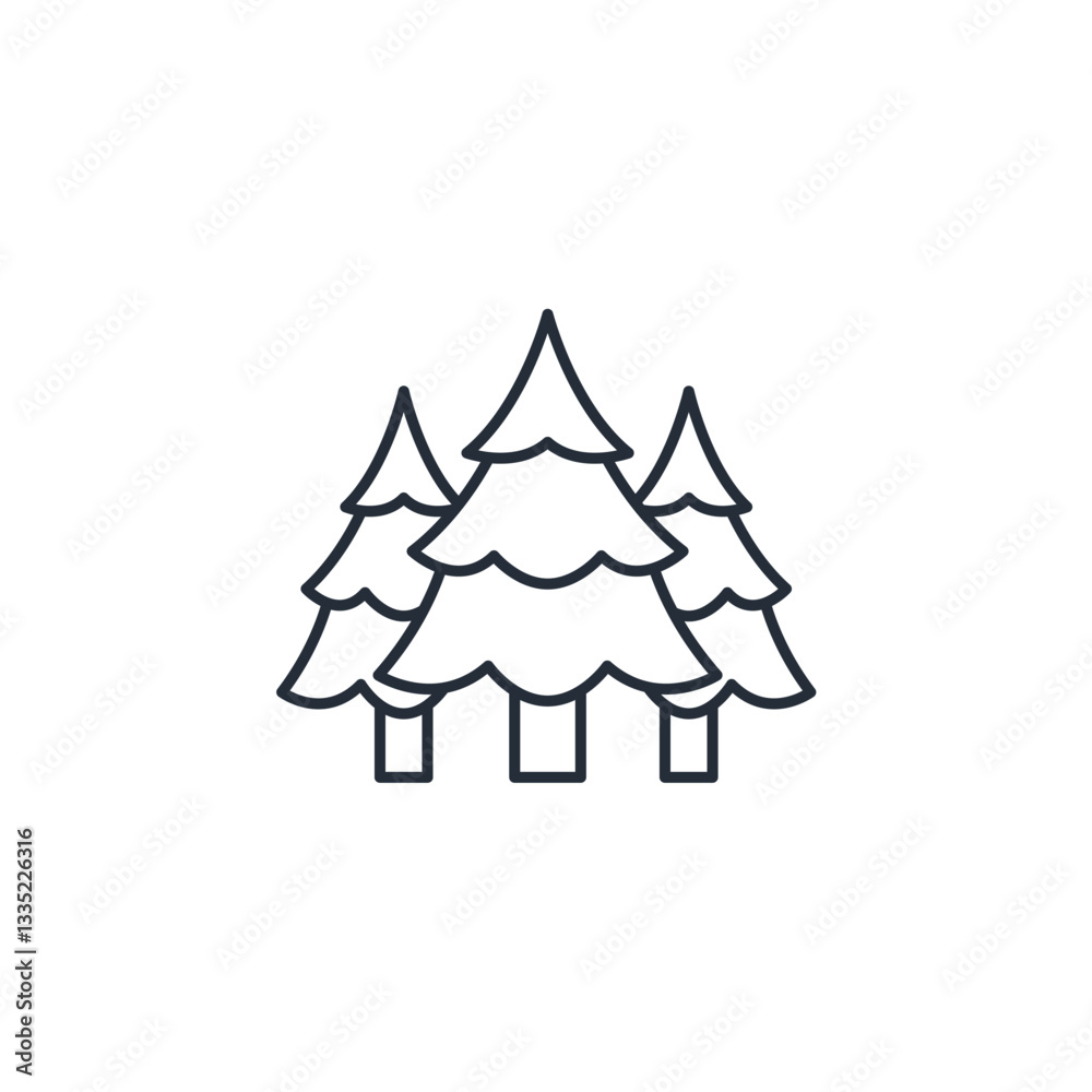 Aufkleber tree icon symbol vector sign isolated on white background illustration for graphic and web design