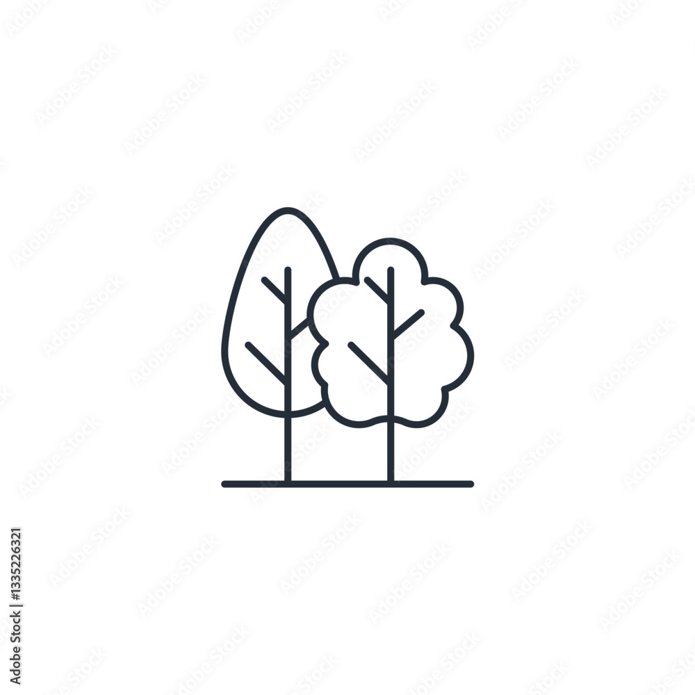 Aufkleber tree icon symbol vector sign isolated on white background illustration for graphic and web design