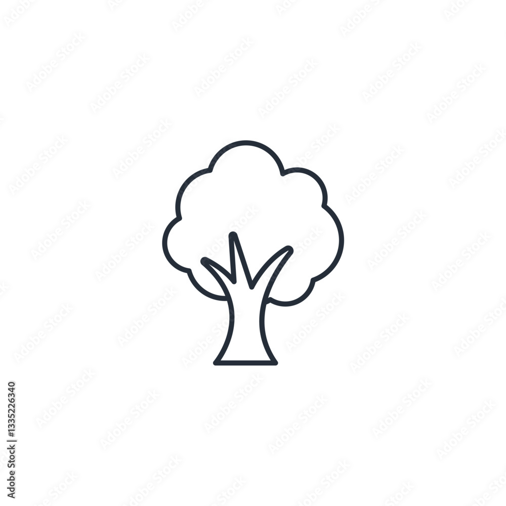 Aufkleber Tree icon symbol vector sign isolated on white background illustration for graphic and web design